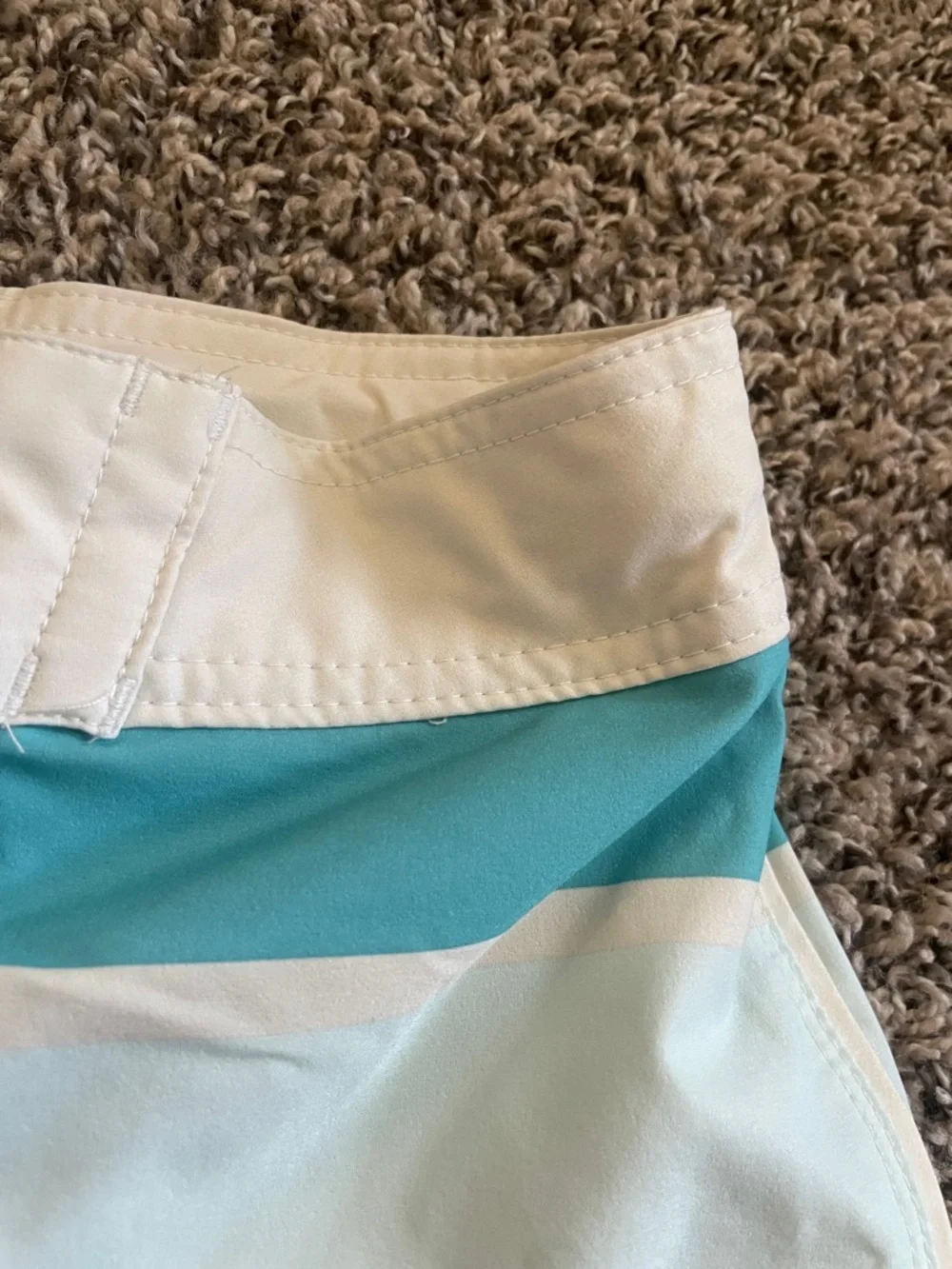 art class Boys Striped Swim Trunks - Teal, Coral, Lime, Gray